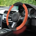 thumbnail image 3 of Motoforti Steering Wheel Cover for Car Truck Universal Car Accessories Faux Leather Black Orange, 3 of 6