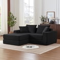 thumbnail image 2 of 102" Modular Sectional Sofa,Cloud Boneless Couch with Non Slip Base,Modern Loveseat Sofa Upholstered Sleeper Sofa Couch for Living Room,Bedroom,No Assembly Required,Black, 2 of 8