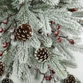 thumbnail image 5 of Haute Decor 36 Inch Unlit flocked Stockhorn Potted Fir Tree with Berries and Pinecones in Black Wooden Pot, 5 of 5