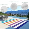 thumbnail image 4 of Fsddascl Colorful Striped Outdoor Rug for Patio/Deck/Porch, Non-Slip Large Area Rug 6 x 9 Ft, Rainbow Color Abstract Art Indoor Outdoor Rugs Washable Area Rugs, Reversible Camping Rug Carpet Runner, 4 of 5