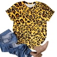 thumbnail image 5 of UANWENN T-Shirt à Col Rond Décontracté pour Femmes, Classique Polyvalent, Quotidien, à Manches Courtes, Uni, à Rayures, Léopard Camouflage, à Blocs de Couleur, 2 T-Shirts Superposables pour Femmes, Paquet Court, Vêtement, Chemise, Jolis Hauts pour Femmes Été, 5 of 5