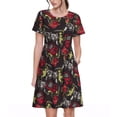 thumbnail image 1 of Vsdgher Robe Vintage de Jeu pour Femmes Été 2025 Décontractée Midi Maxi Légère à Manches Courtes Col Rond Robe de Plage, 1 of 6