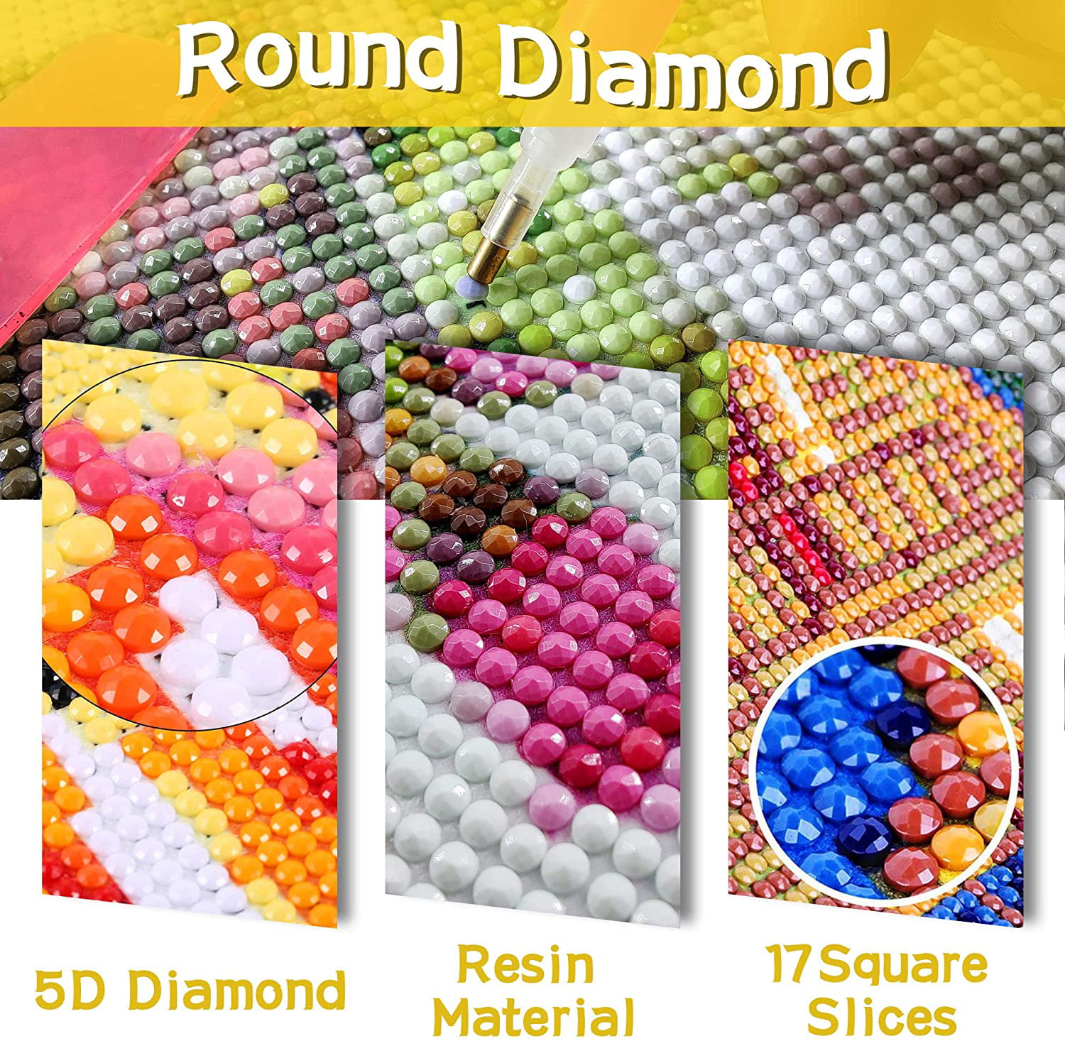 SKRYUIE DIY 5D Diamond Painting by Numbers Kits, Diamond Art Crystal  Embroidery Cross Stitch Art Craft Wall Sticker Decoration Wall Decoration