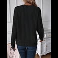 thumbnail image 4 of Camisas de Larga para Mujer, Cuello en V, Blusas Casuales de Otoño, Corte Holgado, Suéteres Ligeros, Túnicas, Ropa de Moda. Negro S, 4 of 6