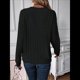 thumbnail image 4 of Camisas de Larga para Mujer, Cuello en V, Blusas Casuales de Otoño, Corte Holgado, Suéteres Ligeros, Túnicas, Ropa de Moda. Negro XXL, 4 of 6