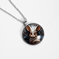 thumbnail image 4 of Rabbit Stunning Glass Circular Pendant Necklace - Elegant Jewelry for Women, 4 of 5