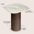 thumbnail image 4 of JONATHAN Y Milos 18" Rustic Minimalist Square Marble/Wood Accent Table, White Marble/Walnut Wood, END5004A, 4 of 7