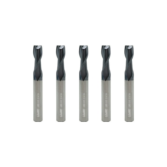 Carbide Square End Mill - 2 Flute - 5/16"-2T (5 Piece, 5/16") - for Milling Alloy Steels, Hardened Steel, Metal & More – Mill Bits Sets for DIYers & Professionals