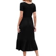 thumbnail image 3 of Beaisland Women’s Maternity Dress Short Sleeve Pleated Flowing Pregnancy Beach Dresses, 3 of 6