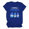 thumbnail image 5 of Penkiiy Happy Hanukkah Shirt Women Chrismukkah Shirt Cat Candle Shirt Love and Light T-Shirt Festival Short Sleeve Tops Dark Blue, 5 of 8