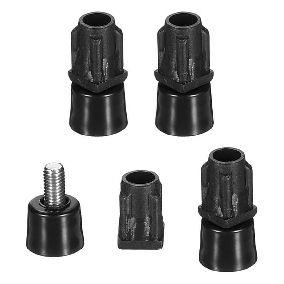 Uxcell 4 Set Leveling Feet, M5x10x10mm Plastic Adjustable Furniture Leg Leveling Square Tube Insert