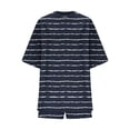 thumbnail image 5 of Amzcrzy_Two Piece Sets for Women Summer Trendy Stripe Lounge Sets for Womens Casual Round Neck Short Sleeve Top Elastic Waist Short Pants Suit Oversized Summer Vacation Outfits, 5 of 6