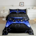 thumbnail image 2 of Manfei Gaming Bedding Sets Full with Comforter,Game Gamer Controller Duvet Insert,Gradent Navy Black Comforter Sets Full Size For Boy,Microfiber Room Decor Reversible,3pcs, 2 of 8