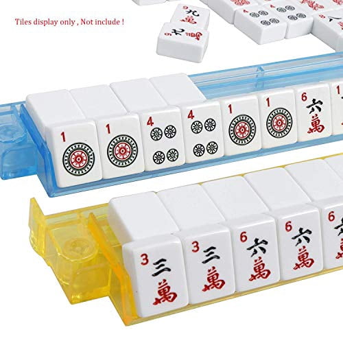 Acrylic Mahjong Mah Jongg Rack and Pusher Combo ,Mah Jong Combo Racks- Multi - Color - Set of 4