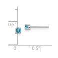 thumbnail image 2 of FB Jewels Sterling Silver 3mm Round Swiss Blue Topaz Post Earrings, 2 of 2