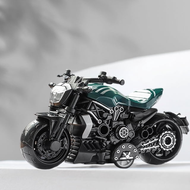 Uklsqma Jouet de Moto en Alliage Alimenté pour Enfants / Modèle de Voiture de Course à Rétrofriction / Simulation Réaliste des Détails / Mini Cadeau de Collection pour Garçons / Ensemble de Jeu Portable pour Maison Voyage Extérieur