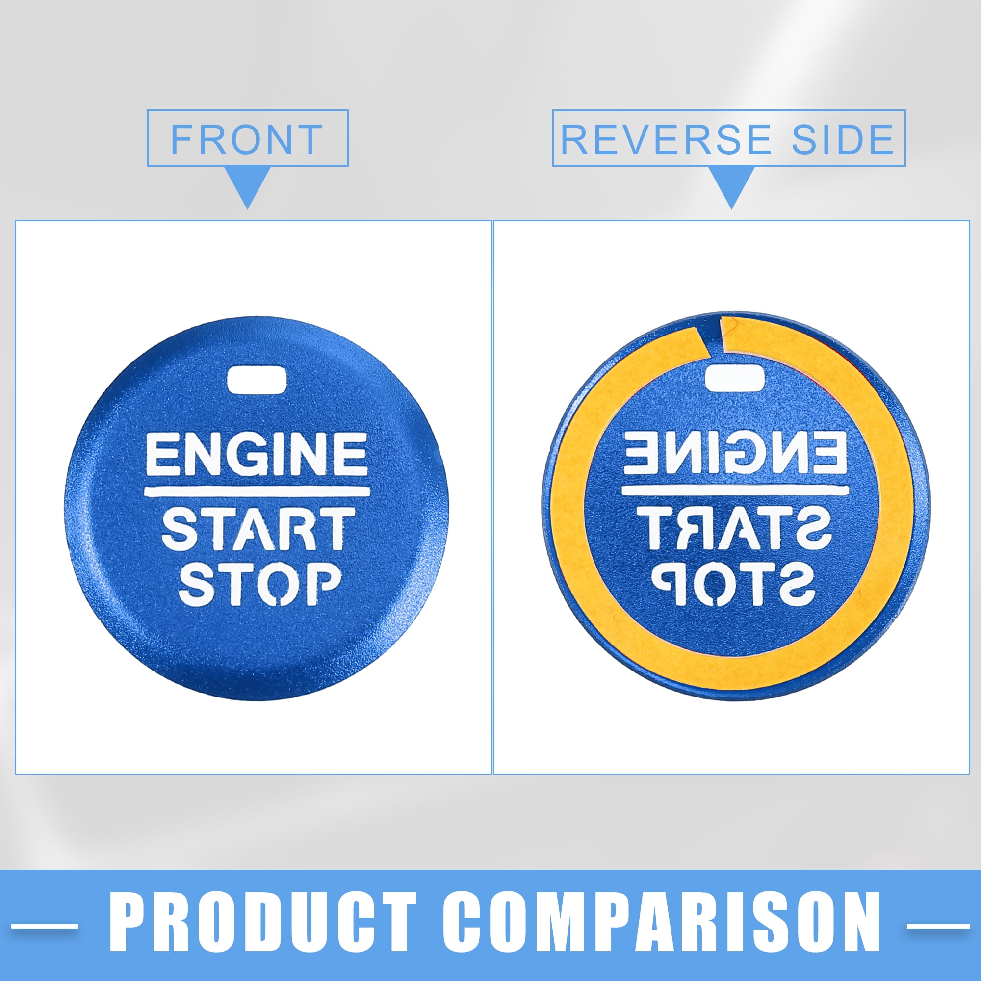 Unique Bargains Engine Start Stop Ignition Cover for Ford for Mustang 2015-2021 Blue
