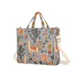 thumbnail image 7 of FORMRS Womens Corduroy Tote Bag Crossbody Shoulder Handbag with Pocket, Gray Llama Pattern, 7 of 7