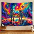 thumbnail image 4 of Trippy Space Astronaut Tapestry, Cool Psychedelic Galaxy Tapestry Wall Hanging for Men Bedroom, Colorful Neon Fantasy Starry Night Tapestries Poster Blanket College Dorm Home Decor 60X40Inches, 4 of 4