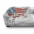 thumbnail image 3 of American Soft Flannel Fleece Throw Blanket, USA Flag Hand Drawn All States Cultural Heritage Howdy Texas Cowboy Themed, Cozy Plush for Indoor and Outdoor Use, 50" x 70", White Blue Red, by Ambesonne, 3 of 6