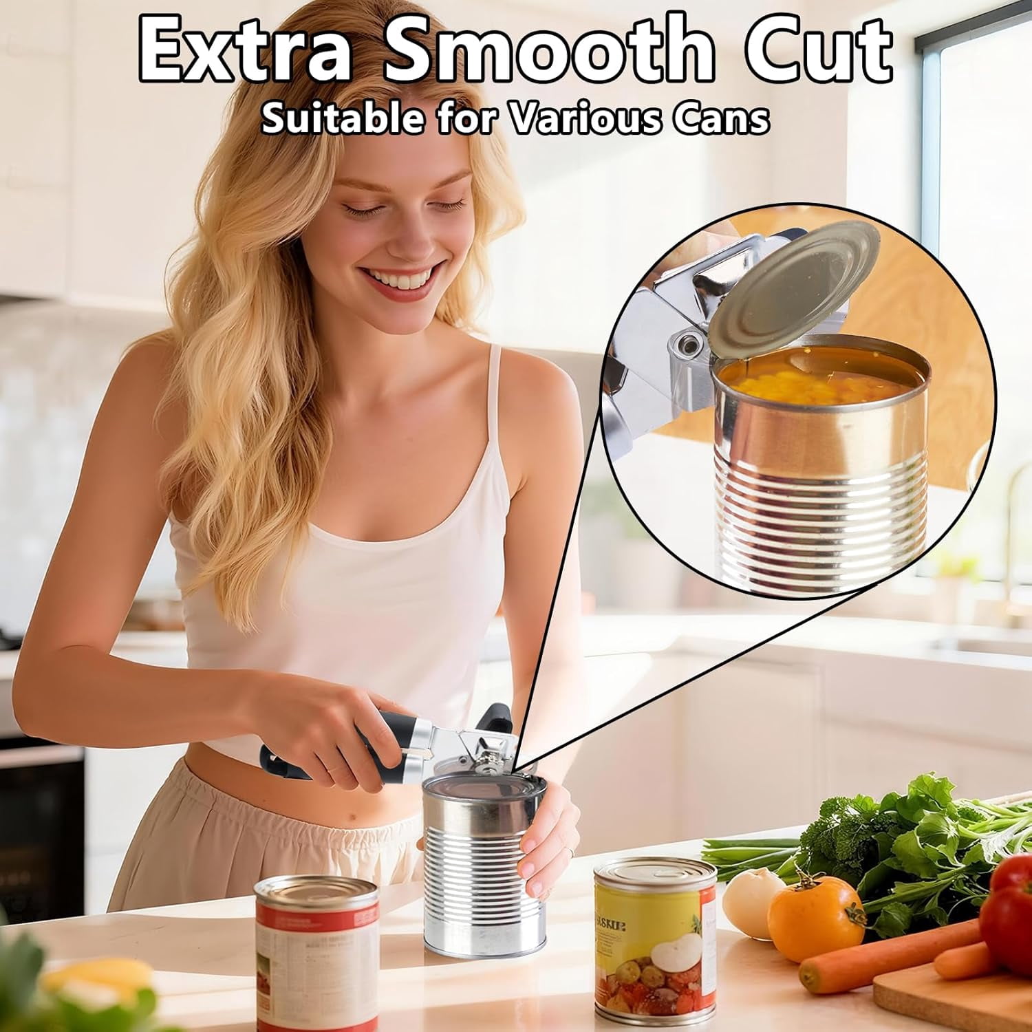 Magicorange 5PCS Stainless Steel Can Opener Set with 1 Bottle Opener 2 Vegetable Peeler 1 Heavy Duty Kitchen Scissors