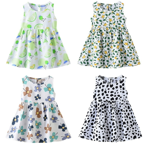 Esaierr Kids Toddler Girls Summer Dress for Girls Baby Floral Dresses Sleeveless Pullover Dresses Casual Dress Little Girls New Dress Skirt Princess Dress for 2-8Years