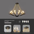 thumbnail image 2 of LMQNINE 10-Lights Farmhouse Chandelier Light Fixture,Rustic Industrial Iron Pendant Lighting with Adjustable Metal Chain for Kitchen Island and Hallway ,Black Gold, 2 of 7