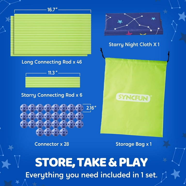 SYNCFUN Glow-in-the-Dark Fort Building Kit, 81 Pieces photo 7