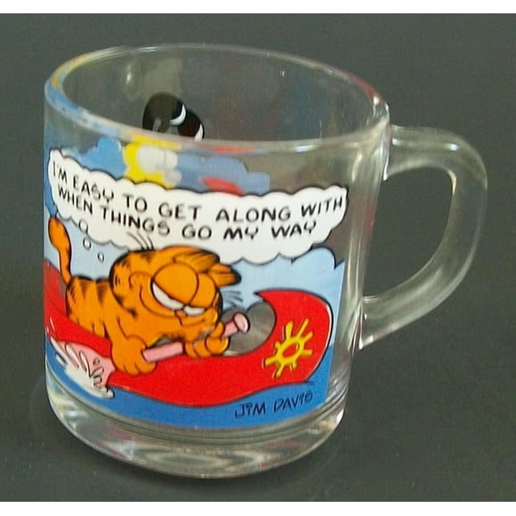 Garfield Mug en Verre Personnages Je m'En Fiche Facilement avec Quand les Choses m'Enverront 1978 Collection