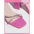 thumbnail image 4 of Party Collection Women Shoes Rhinestone Decor Chunky Heeled Ankle Strap Black Sandals Valentines Day, 4 of 4