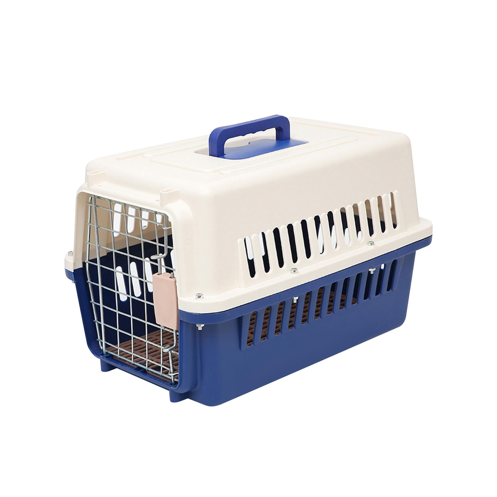 Tachiuwa Hard Sided Travel Carrier Kennel Cat Dog Cage for Rabbits Traveling Outdoor Blue Blue Size M