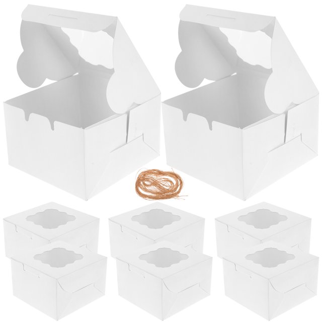 12Pcs Dessert Boxes with Window Small Treat Boxes Mini Cake Boxes Small
