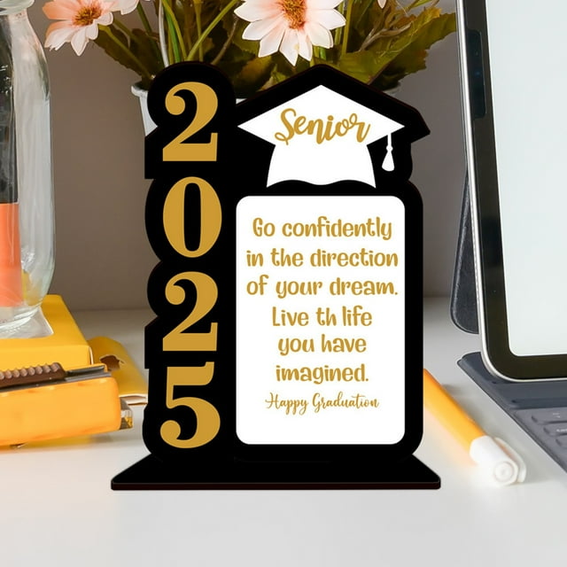 Hbdhejl 2025 Graduation Season Wooden Table Graduation Home Decoration Holiday Tabletop Decoration