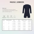 thumbnail image 6 of Mufeng Mens One Piece Pajamas Rompers Undershirts Long Sleeve Front Button-up Bodysuit Sleepwear Black M, 6 of 6