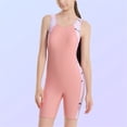 thumbnail image 7 of Cowsor 5-15Y Big Kids One Piece Swimsuit Lovely Print Sleeveless Tank Crew Neck Boyshorts Quick Dry Comfortable Swimwear for Beach Vacation, 7 of 7