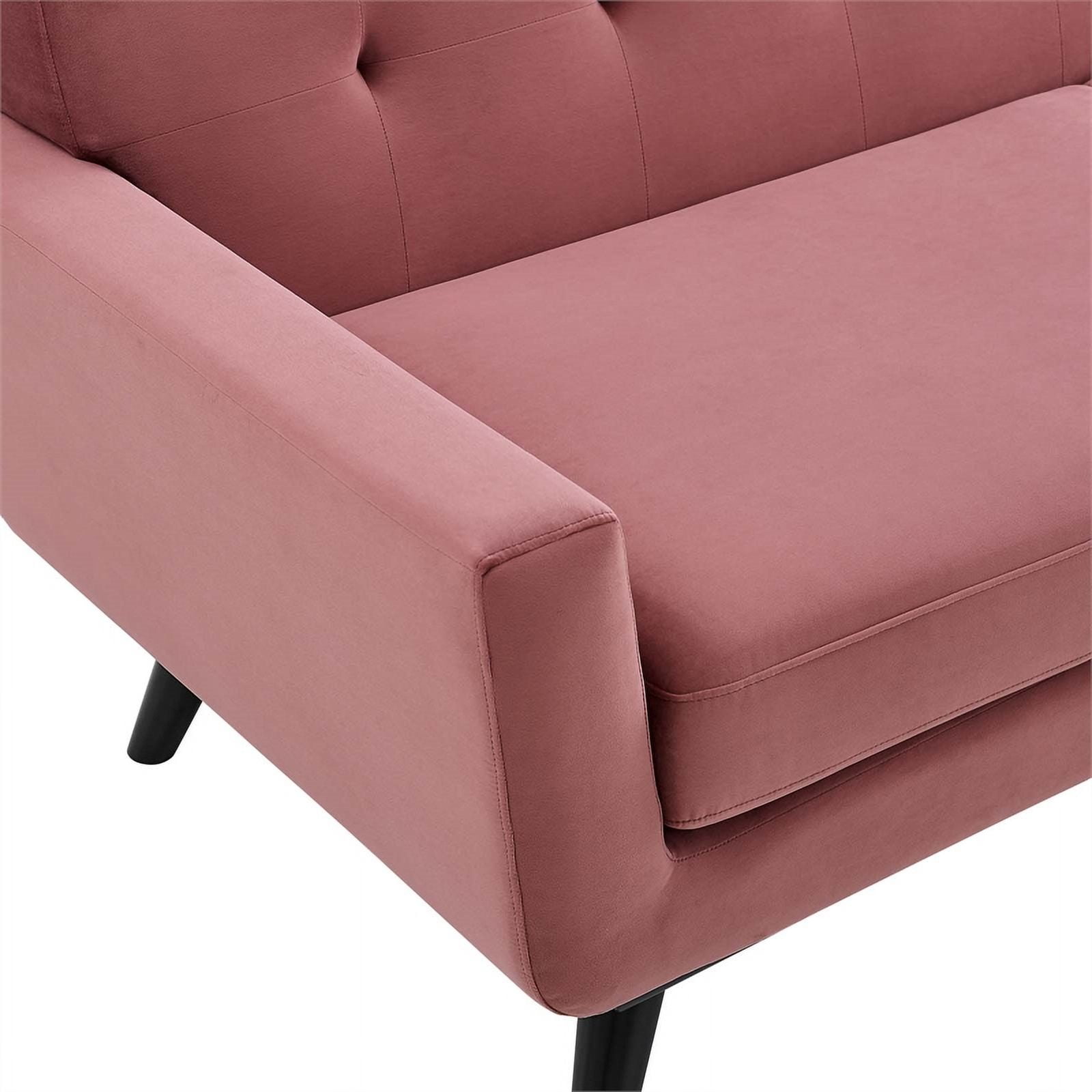 Modway Engage Modern Tufted Back Performance Velvet Loveseat in Dusty Rose