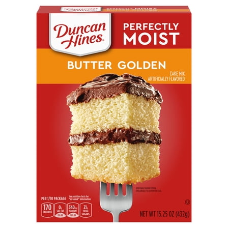 Pack Of 2 Duncan Hines Perfectly Moist Butter Golden Cake Mix, 15.25 oz (Package May Vary)