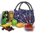 thumbnail image 3 of Fotbe Red White Blue Fireworks 1 Bolsa Térmica Portátil con Estampado, Bolsa de Entrega de Alimentos Aislada, Bolsa Reutilizable de Gran Capacidad para Comidas y Supermercado, 3 of 6