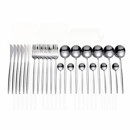 

24pcs Flatware Sets Gold Dinnerware Set Stainless Steel Tableware Set Knife Fork Spoon Flatware Set Dishwasher Safe Silverware Cutlery Set