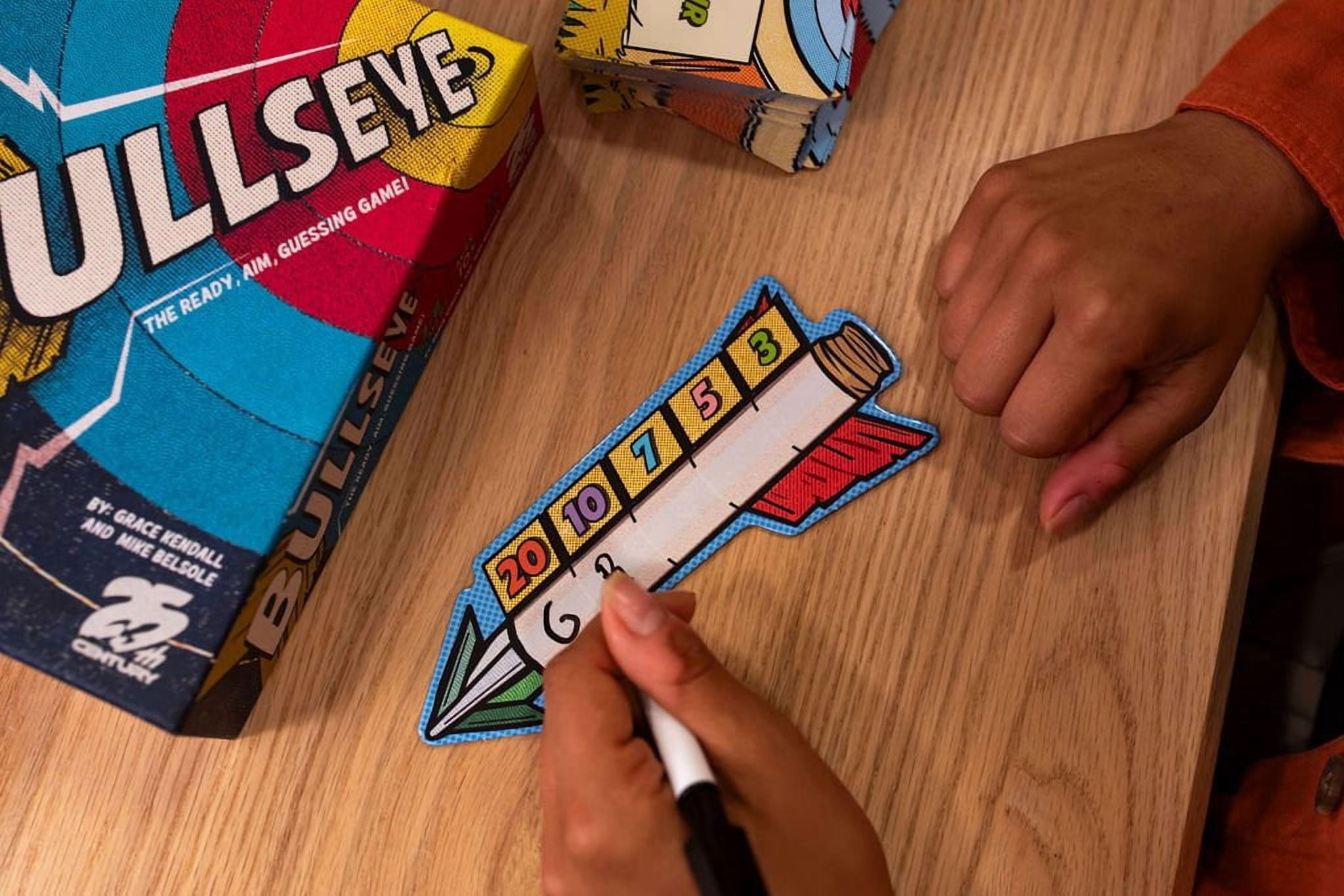 25th Century Games Bullseye Ages 10+ | 3-8 Players | Hilarious Cooperative Party Word Game of Twisted Clues | Letter-by-Letter Guessing & Fast Team Deduction