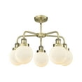thumbnail image 4 of Innovations Lighting  Beacon - 5 Light 24" Stem Hung Chandelier Antique Brass/Matte White, 4 of 5