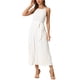 thumbnail image 4 of INSPIRE CHIC Women’s Casual Sleeveless Halter Neck Belted?A-Line Cocktail Pleated Midi Dress White XL, 4 of 5