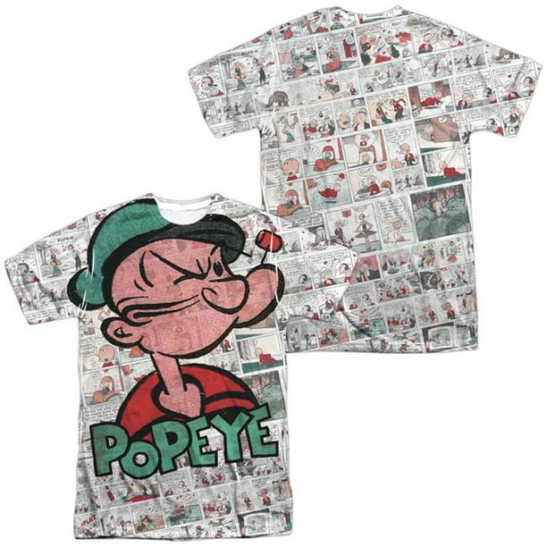 Trevco Popeye Comic Strip (Front/Back Print) Short Sleeve Shirt