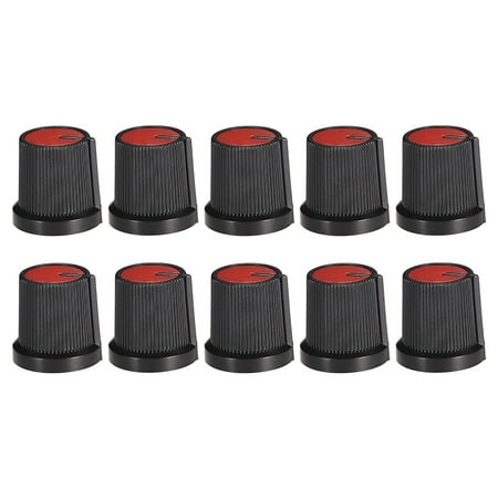 10 Pcs 6mm Shaft Hole Knob for Speaker Effect Pedal Amplifier Potentiometer Knob Black Red