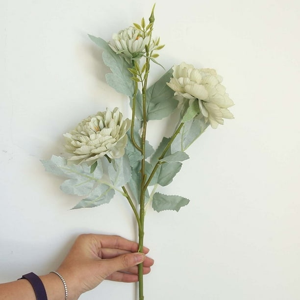 Ramo de peonías artificiales | Arreglo floral de rosas de tela realistas de 65 cm para decoración de bodas, fiestas, hogar, jardín y oficina.