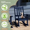 thumbnail image 4 of WestinTrends Malibu 3-Piece Kids Outdoor Rocking Chairs Set With Kids Square Side Table, Navy Blue, 4 of 14