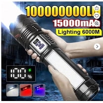 1000000LM Most Powerful LED Flashlight Rechargeable Type-C Flashlight Long Range 6000M Tactical Torch Light for Fishing Hunting