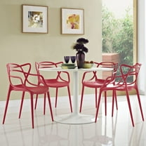 Modway Entangled Dining Set Set of 4 in Red