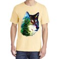 thumbnail image 2 of Wild Bobby, Earth Wolf Trees Mountains Nature, Animal Lover, Garment-Dyed Washed Look Short Sleeve T-Shirt, Banana, 2XL, 2 of 3