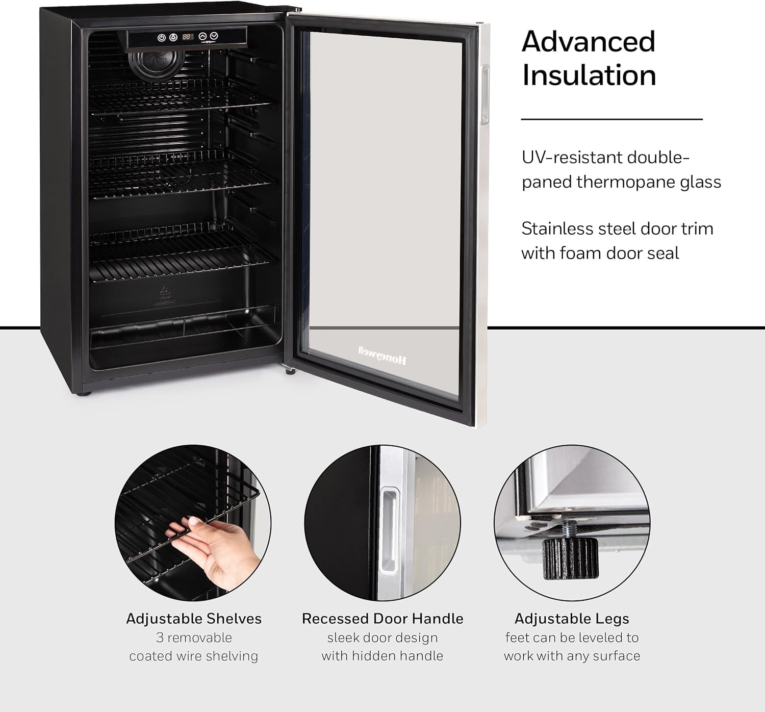 Honeywell Beverage Refrigerator and Cooler, 115 Can Mini Fridge with Glass Door for Soda Beer or Wine for Office or Bar with Adjustable Removable Shelving Sansujyuku sansujyuku.com